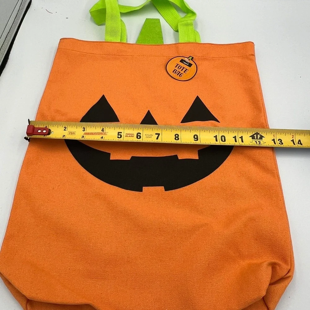Made For Retail Pumpkin Tote Bag Kids OS Orange New Halloween Jack-O-Lantern